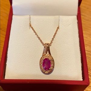 EFFY Ruby Pendant Necklace NWT